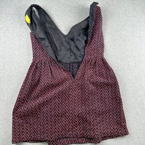 QMack Dress Womens 8 Fit & Flare Red Navy Chevron Textured Sleeveless 32MM840219